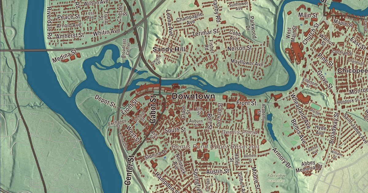 Beautifully Detailed Map of Chicopee, Massachusetts