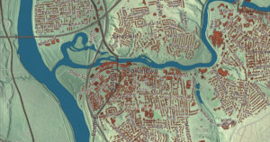 Close-up of the Chicopee, Massachusetts aerial map