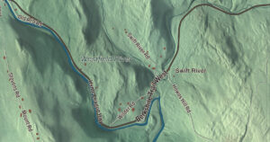 Close-up of the Cummington, Massachusetts aerial map