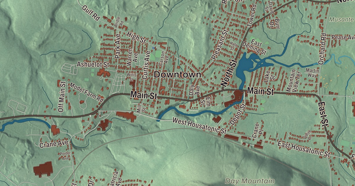 Beautifully Detailed Map of Dalton, Massachusetts