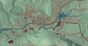 Close-up of the Dalton, Massachusetts aerial map