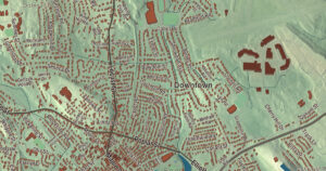 Close-up of the Danvers, Massachusetts aerial map