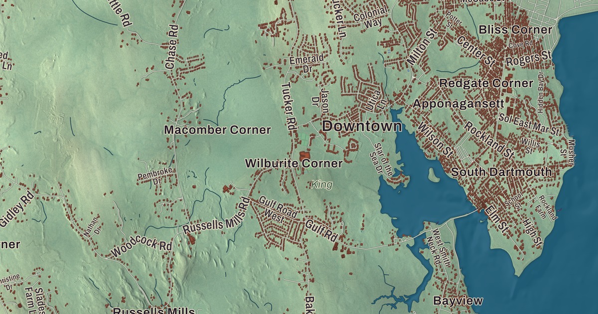 Beautifully Detailed Map of Dartmouth, Massachusetts