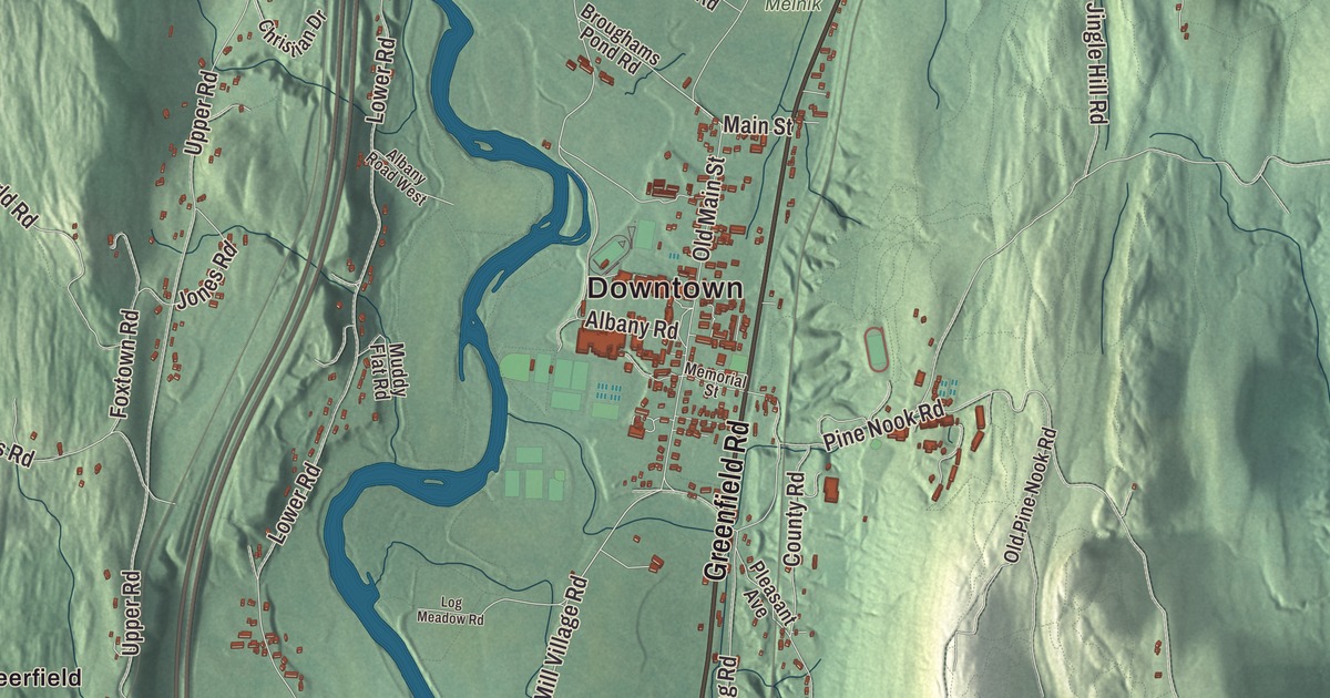 Beautifully Detailed Map of Deerfield, Massachusetts