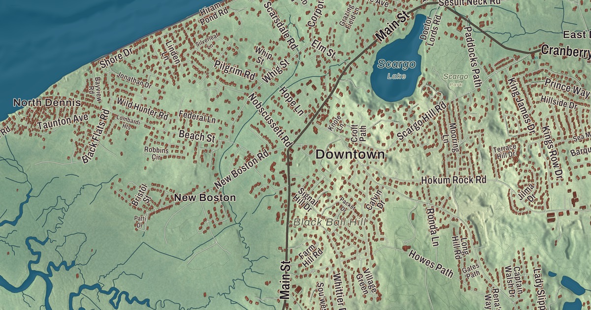 Beautifully Detailed Map of Dennis, Massachusetts