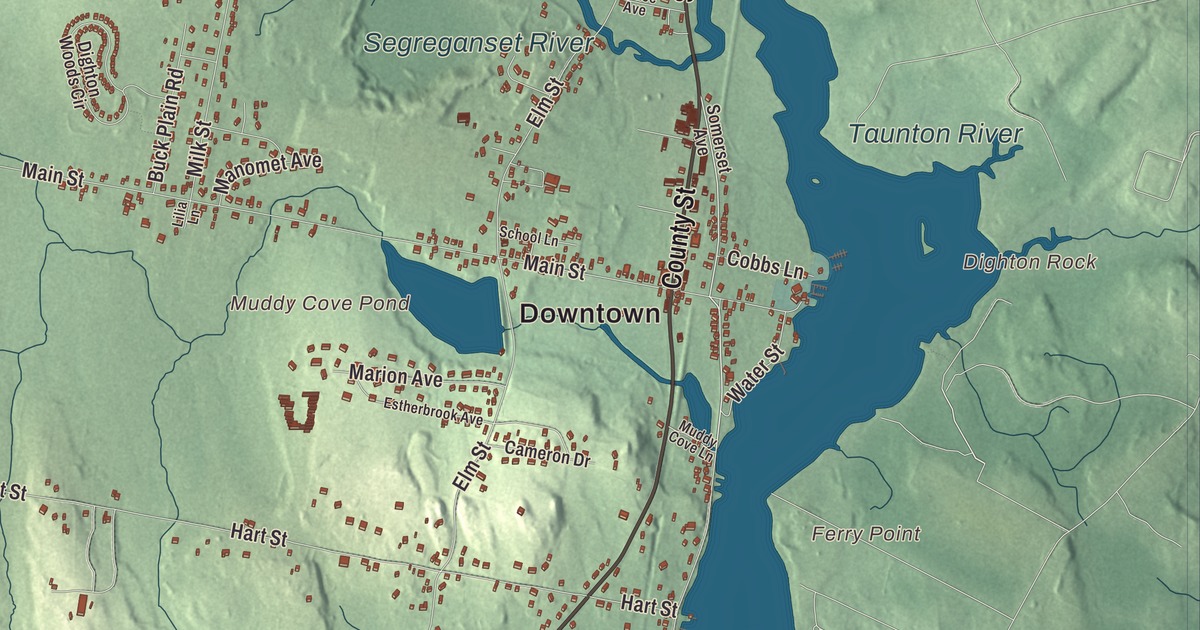 Beautifully Detailed Map of Dighton, Massachusetts