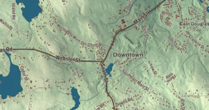 Close-up of the Douglas, Massachusetts aerial map