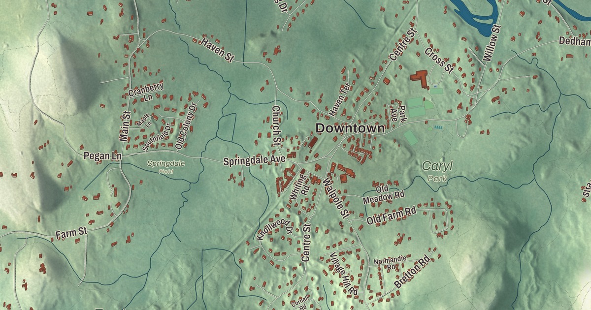Beautifully Detailed Map of Dover, Massachusetts
