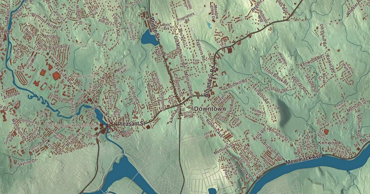 Beautifully Detailed Map of Dracut, Massachusetts