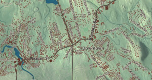 Close-up of the Dracut, Massachusetts aerial map