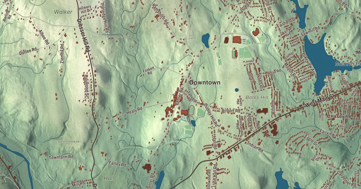 Beautifully Detailed Map of Dudley, Massachusetts