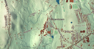 Close-up of the Dudley, Massachusetts aerial map
