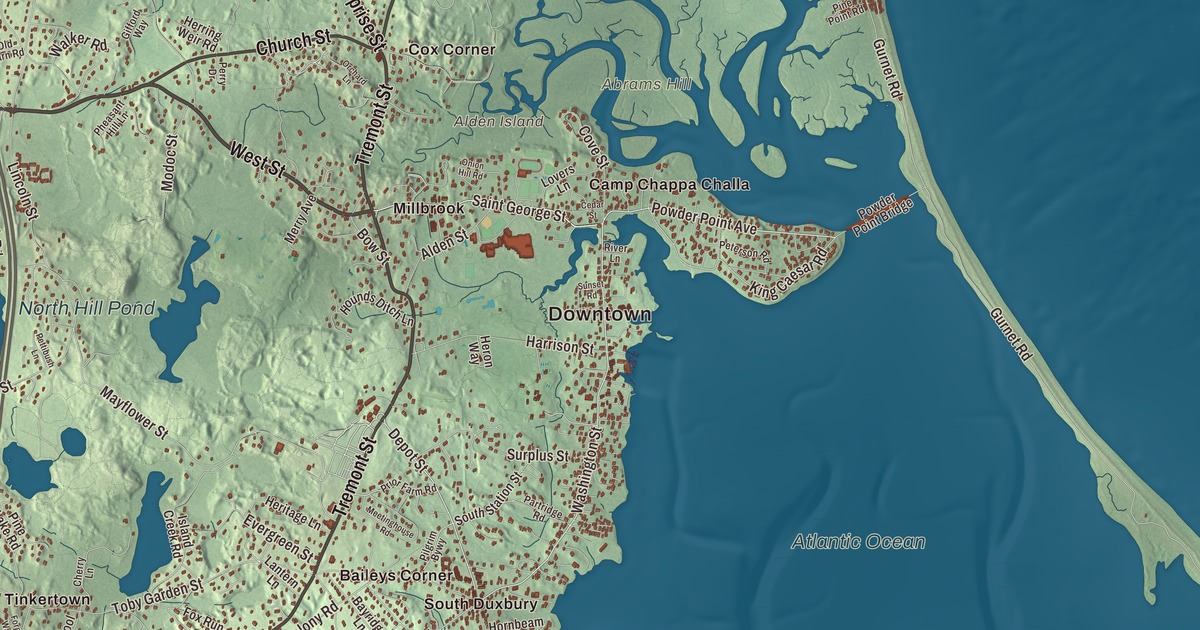 Beautifully Detailed Map of Duxbury, Massachusetts