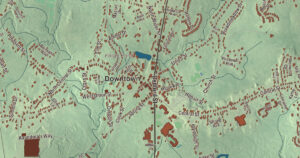Close-up of the East Bridgewater, Massachusetts aerial map