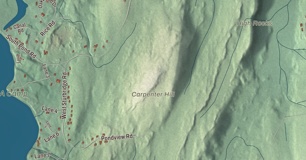 Beautifully Detailed Map of East Brookfield, Massachusetts