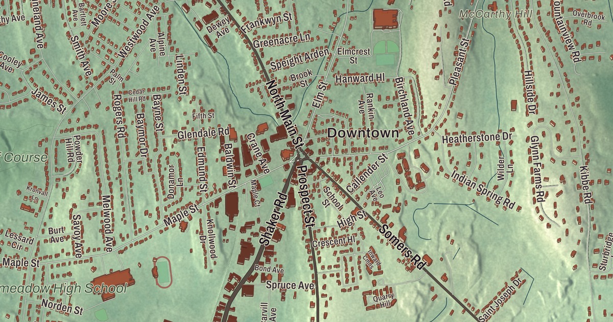 Beautifully Detailed Map of East Longmeadow, Massachusetts
