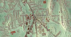 Close-up of the East Longmeadow, Massachusetts aerial map