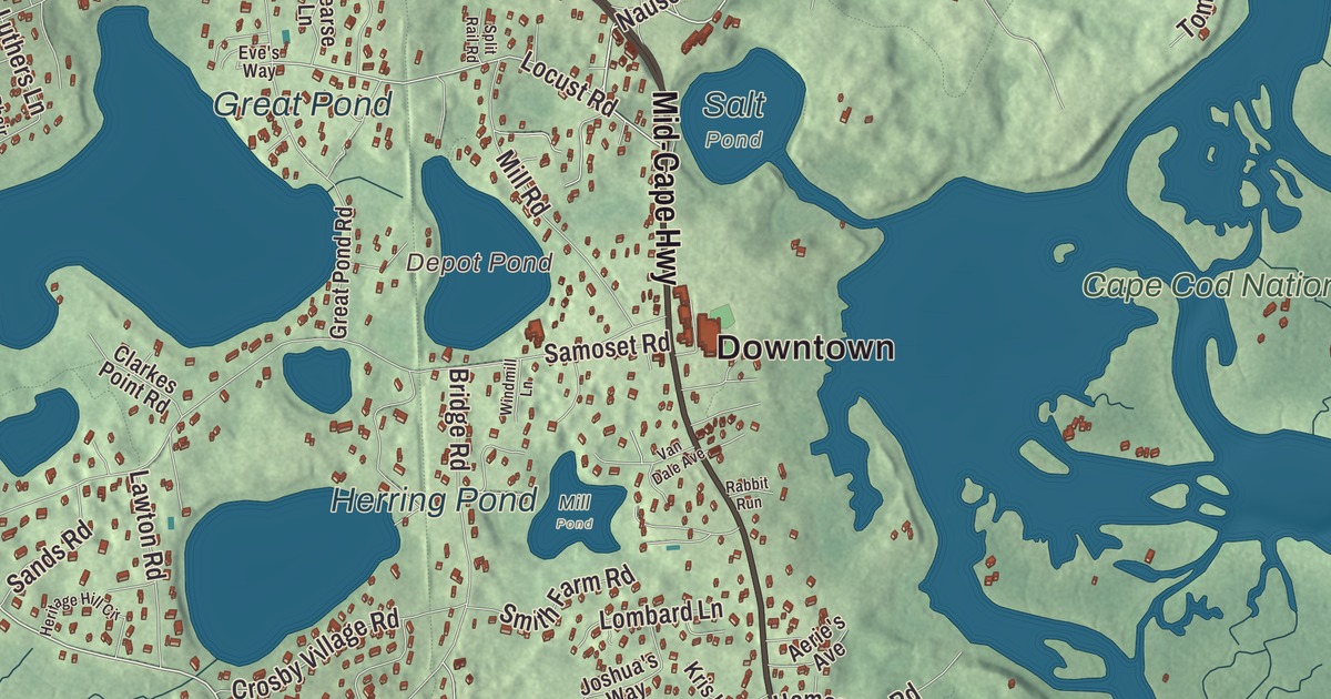 Beautifully Detailed Map of Eastham, Massachusetts