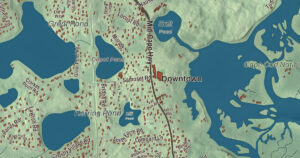 Close-up of the Eastham, Massachusetts aerial map