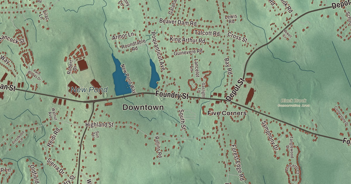 Beautifully Detailed Map of Easton, Massachusetts