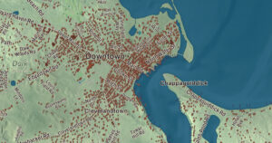 Close-up of the Edgartown, Massachusetts aerial map