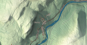 Close-up of the Erving, Massachusetts aerial map