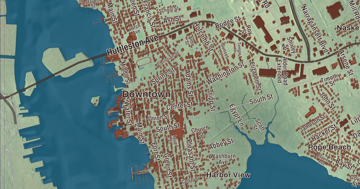 Beautifully Detailed Map of Fairhaven, Massachusetts