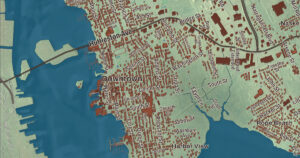 Close-up of the Fairhaven, Massachusetts aerial map