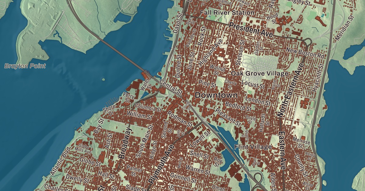 Beautifully Detailed Map of Fall River, Massachusetts