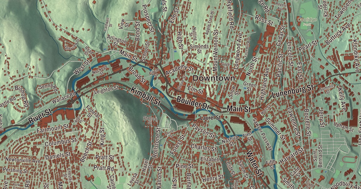 Beautifully Detailed Map of Fitchburg, Massachusetts