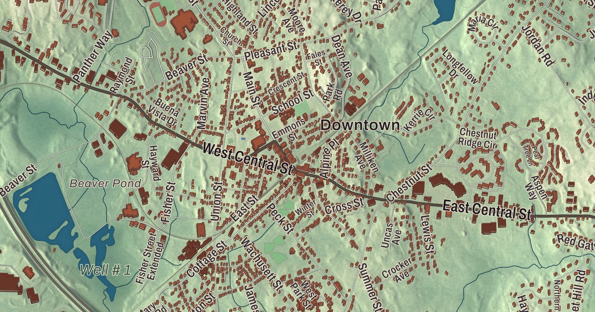 Beautifully Detailed Map of Franklin, Massachusetts