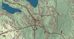 Close-up of the Georgetown, Massachusetts aerial map
