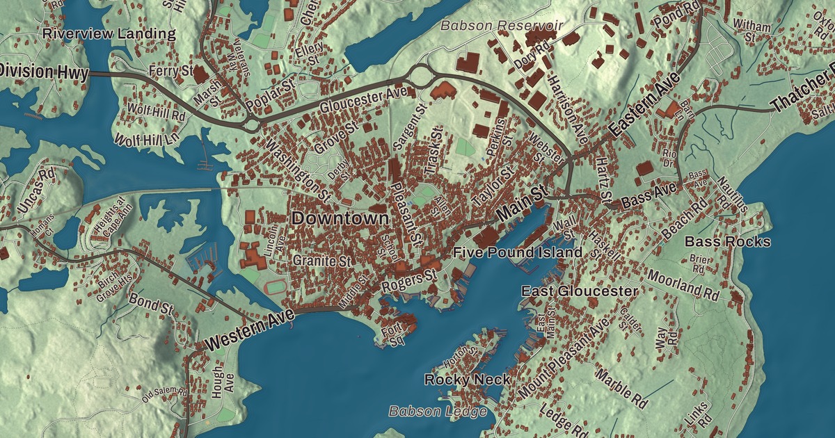 Beautifully Detailed Map of Gloucester, Massachusetts
