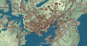 Close-up of the Gloucester, Massachusetts aerial map