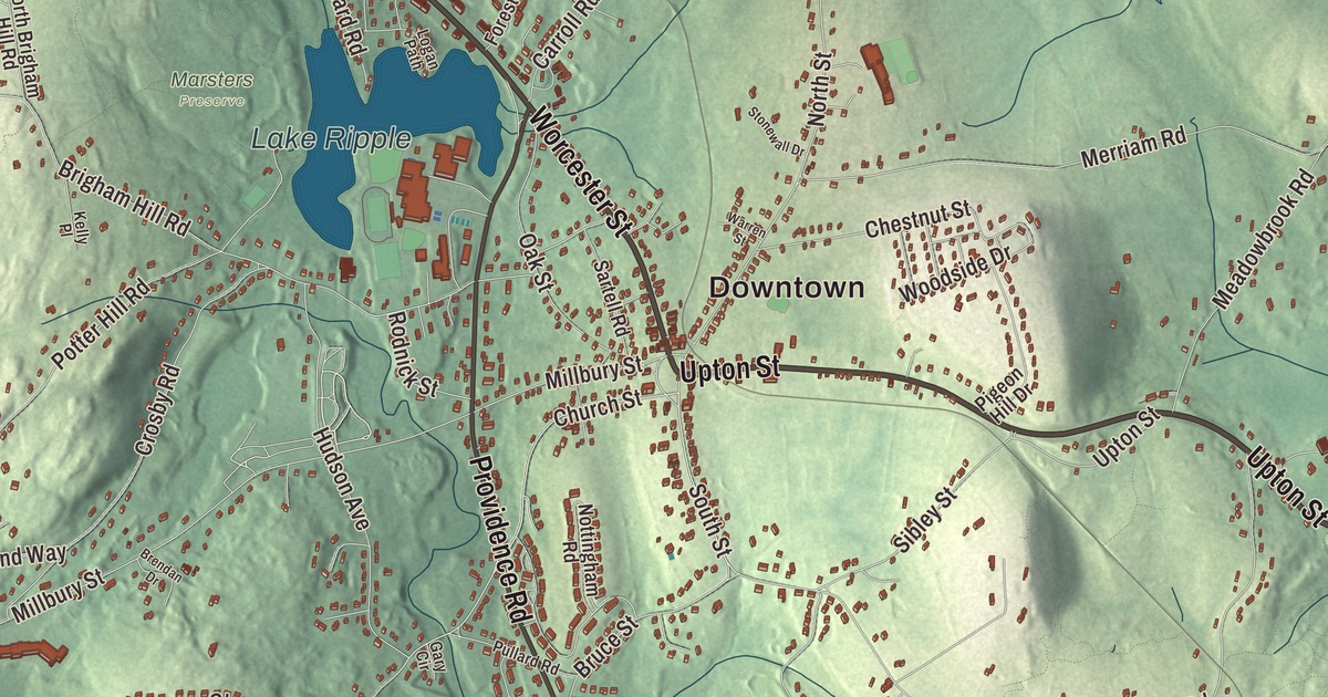 Beautifully Detailed Map of Grafton, Massachusetts