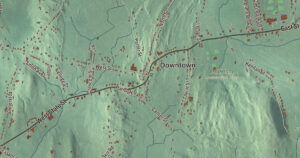 Close-up of the Granby, Massachusetts aerial map