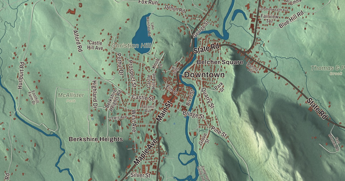 Beautifully Detailed Map of Great Barrington, Massachusetts