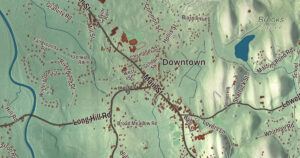 Close-up of the Groton, Massachusetts aerial map