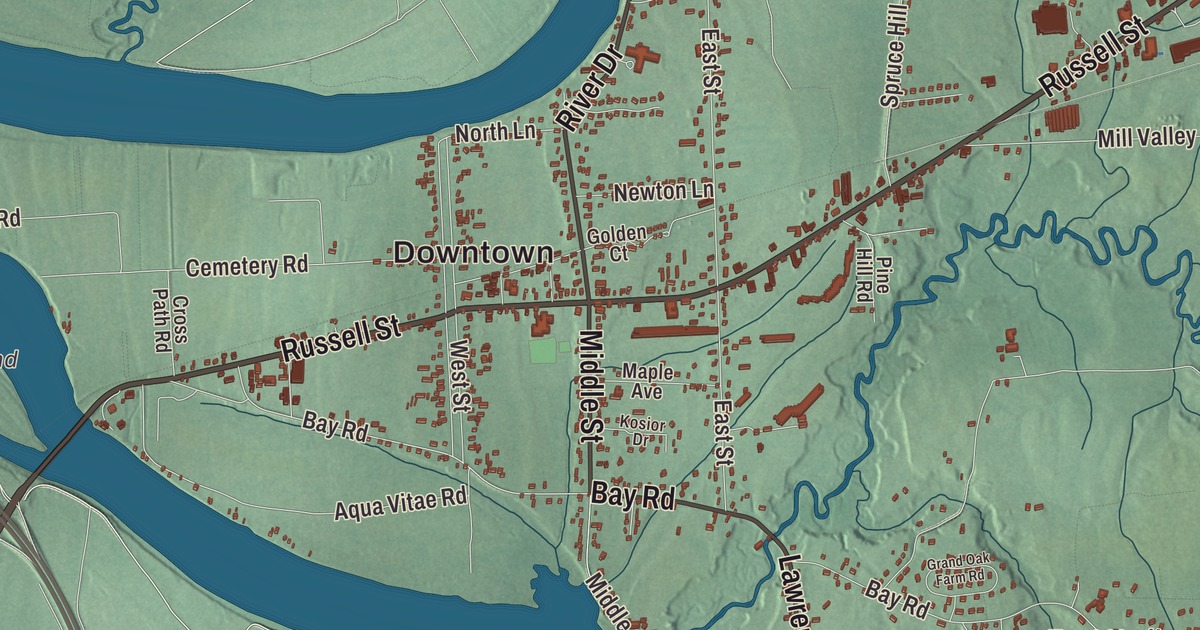 Beautifully Detailed Map of Hadley, Massachusetts