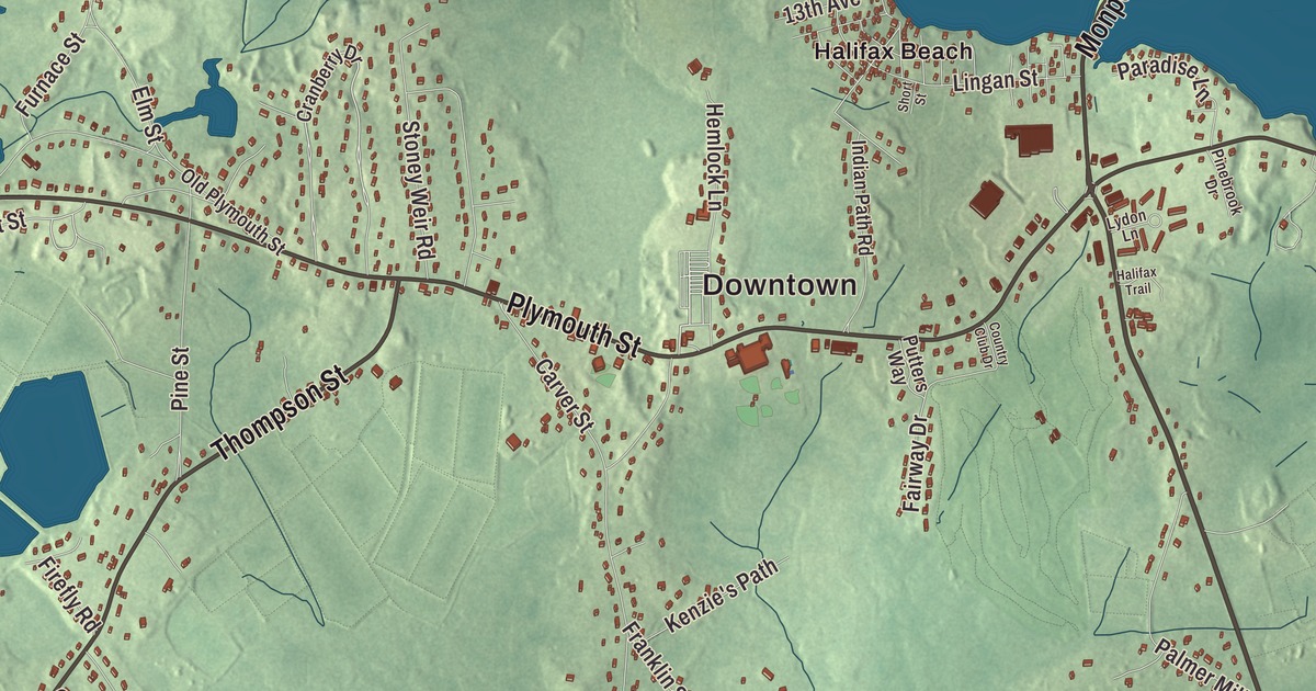 Beautifully Detailed Map of Halifax, Massachusetts