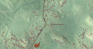 Close-up of the Hamilton, Massachusetts aerial map