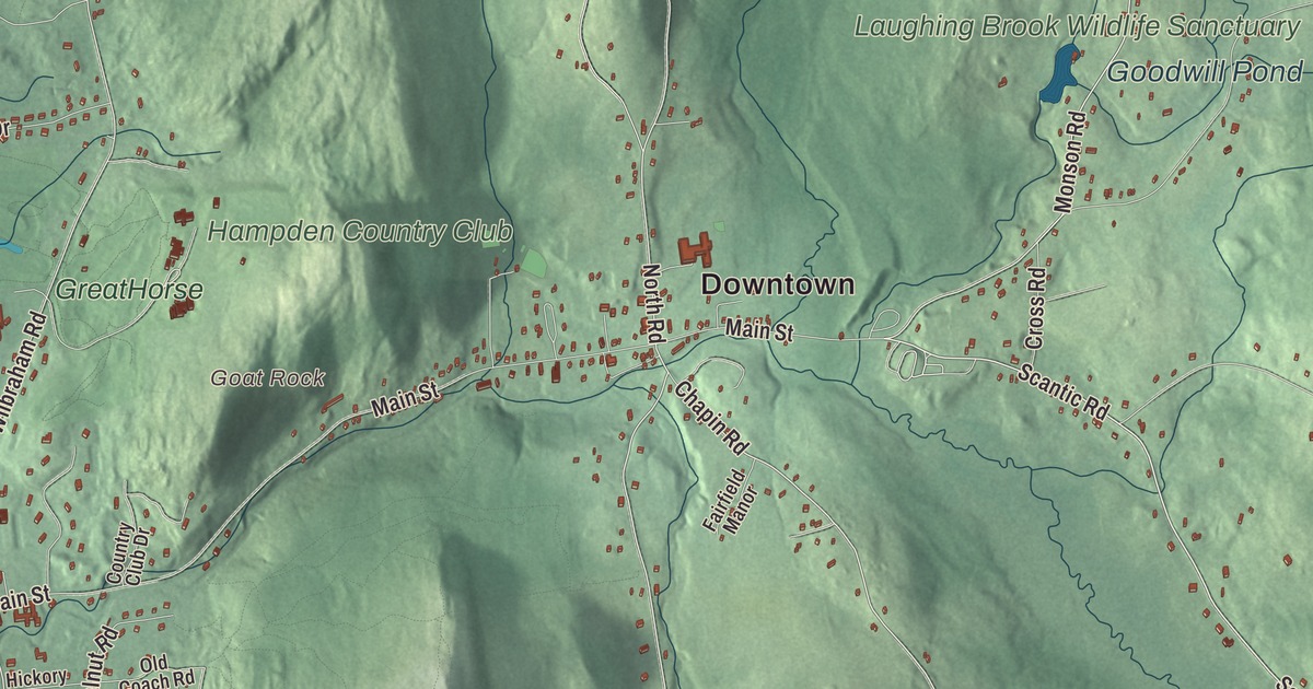 Beautifully Detailed Map of Hampden, Massachusetts