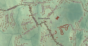 Close-up of the Hanson, Massachusetts aerial map