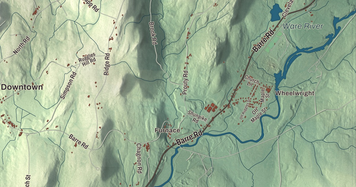 Beautifully Detailed Map of Hardwick, Massachusetts