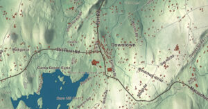 Close-up of the Harvard, Massachusetts aerial map