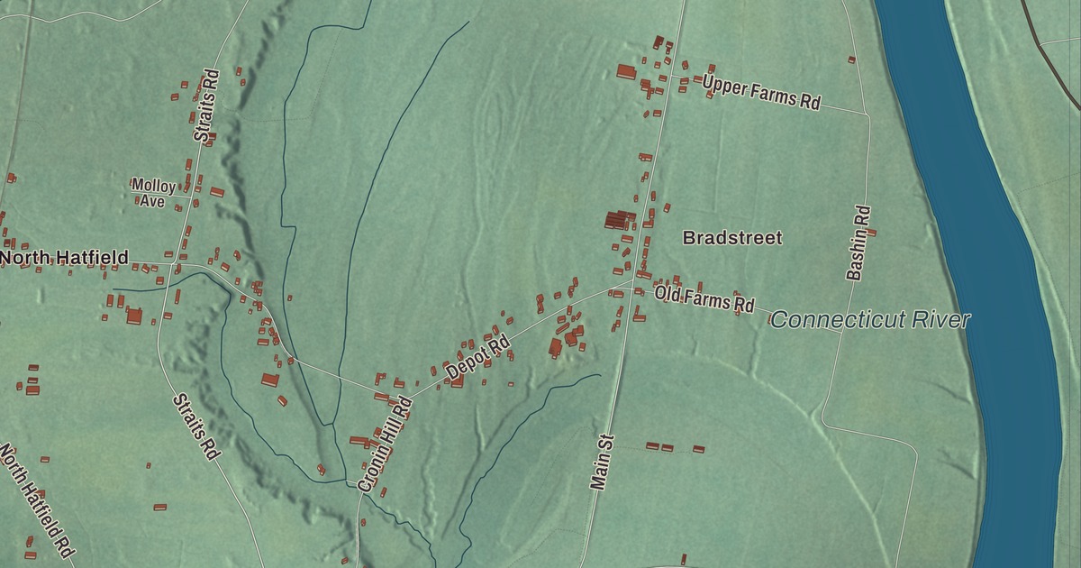Beautifully Detailed Map of Hatfield, Massachusetts