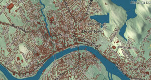 Close-up of the Haverhill, Massachusetts aerial map