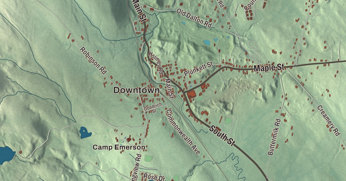 Beautifully Detailed Map of Hinsdale, Massachusetts