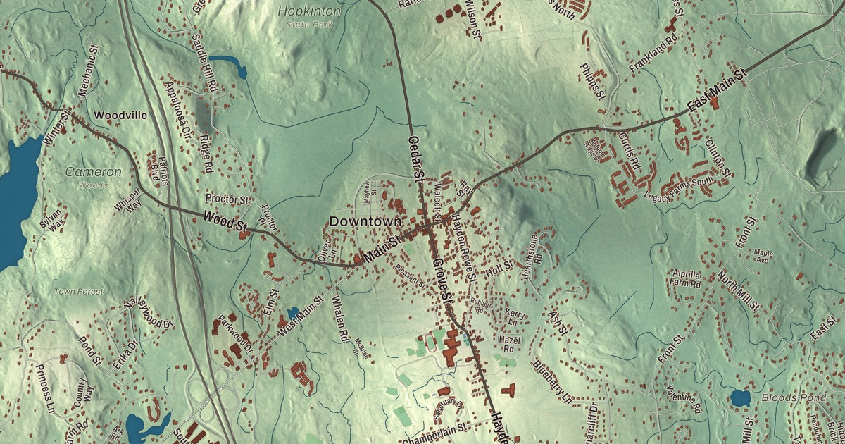 Beautifully Detailed Map of Hopkinton, Massachusetts
