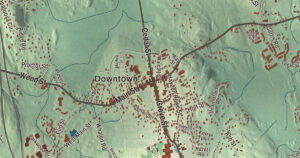 Close-up of the Hopkinton, Massachusetts aerial map